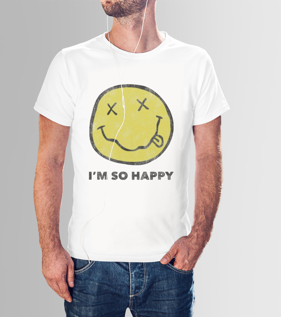 Nirvana Smiley Face I'm So Happy T-Shirt