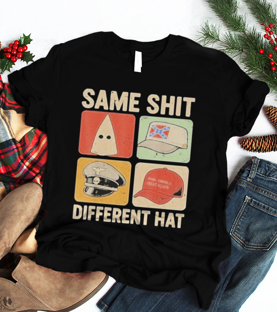 Same Shit Different Hat Ku Klux Klan Confederate Battle Flag Make America Great Again Police T-Shirt