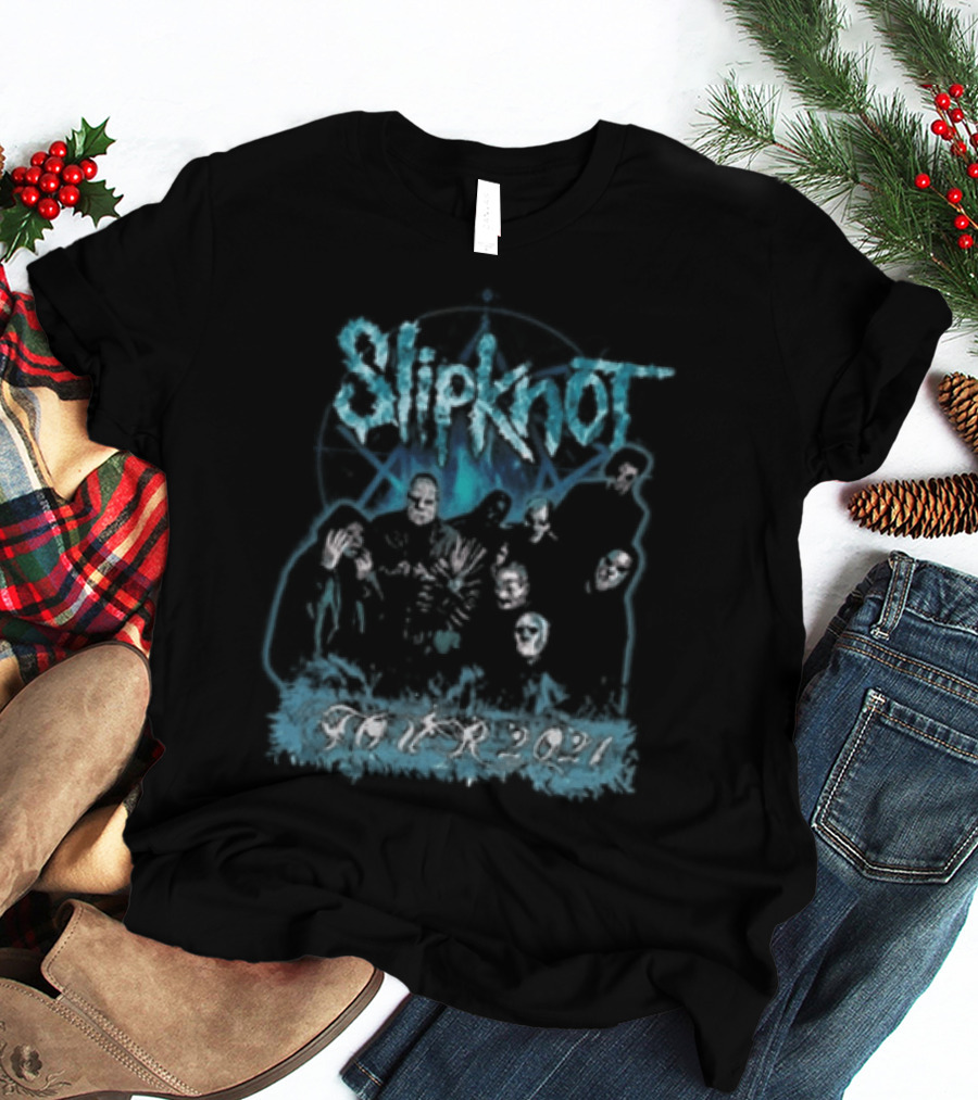 Slipknot 2001 Blue Band Photo T-Shirt