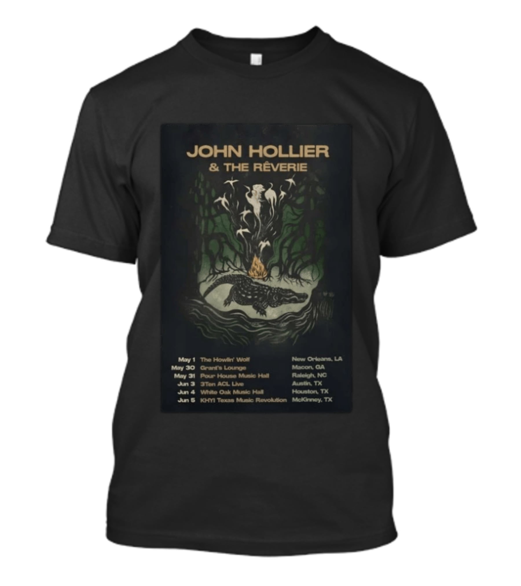 John Hollier & The Rêverie May 2026 Tour New Orleans Raleigh Austin Houston McKinney T-Shirt