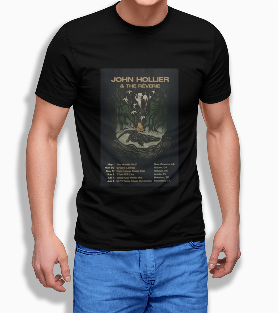 John Hollier & The Rêverie May 2026 Tour New Orleans Raleigh Austin Houston McKinney T-Shirt