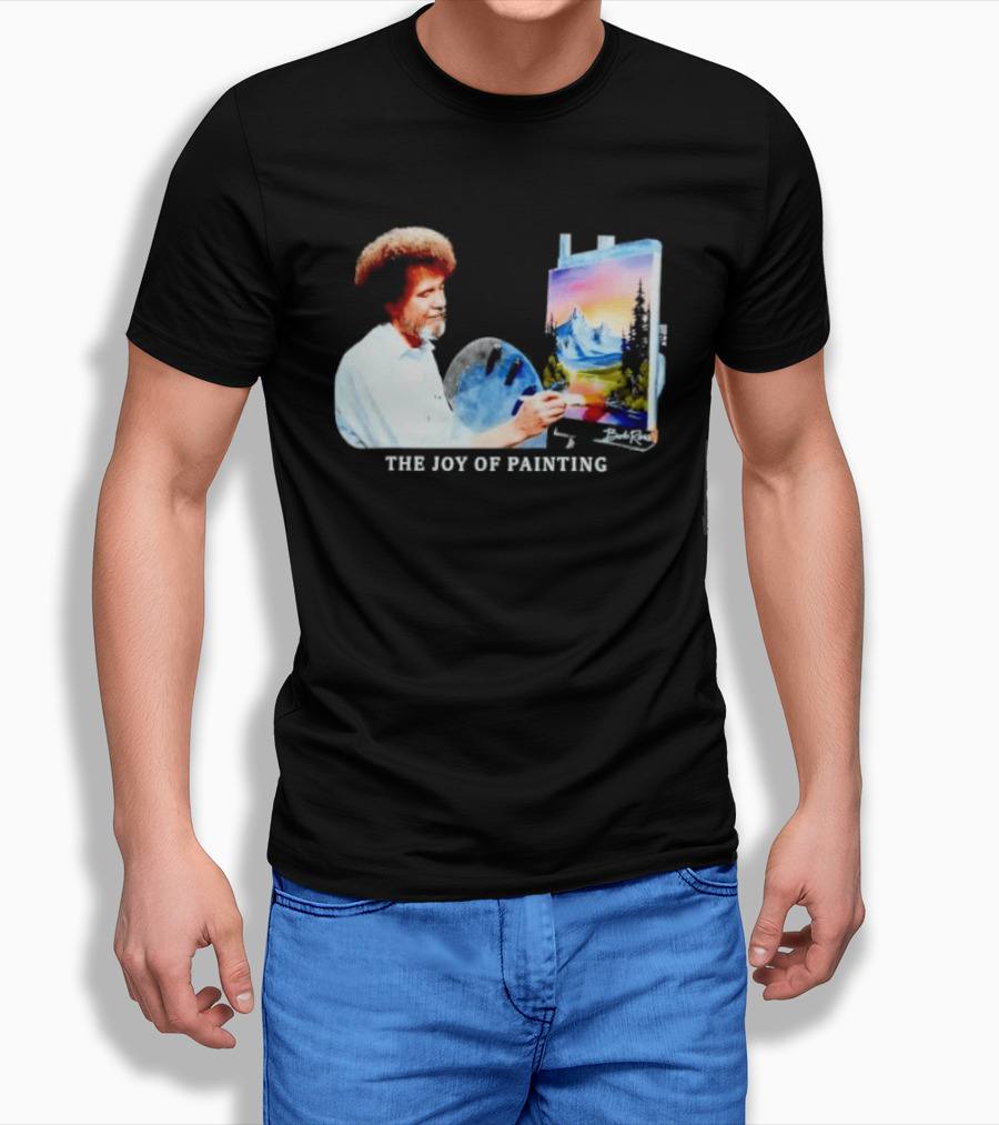 Bob Ross The Joy Of Painting Mountains And Sunset Scene T-Shirt