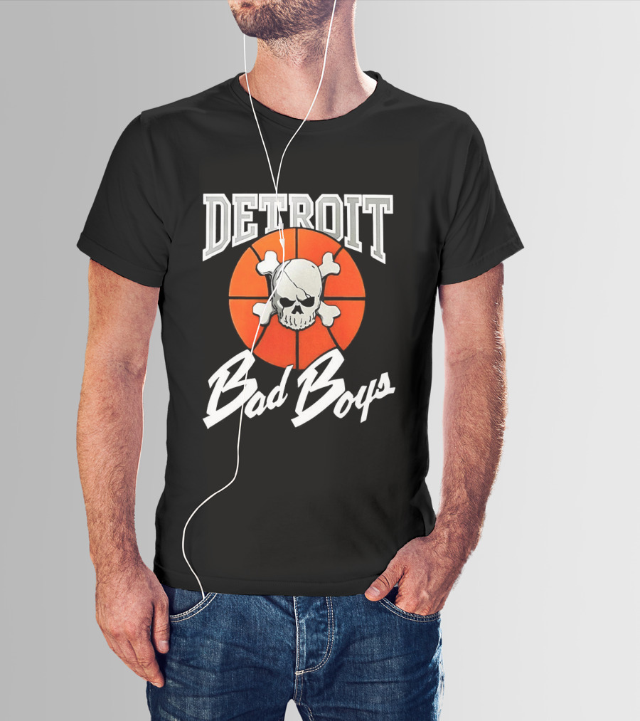 Detroit Bad Boys Skull Basketball T-Shirt