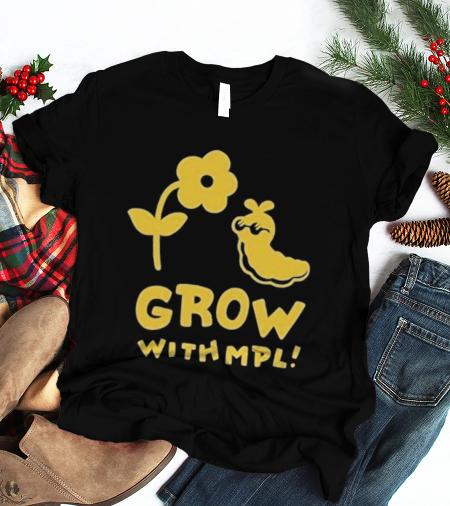 Grow With MPL Flower And Bird Yellow T-Shirt