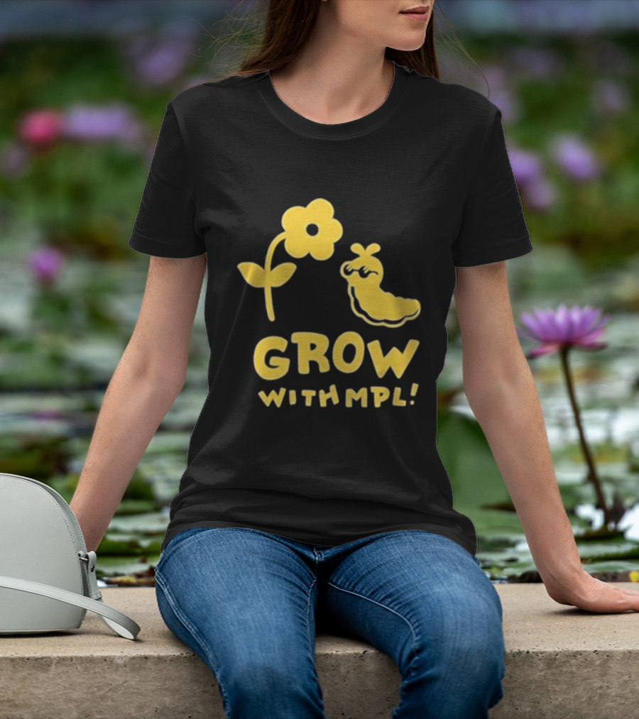 Grow With MPL Flower And Bird Yellow T-Shirt