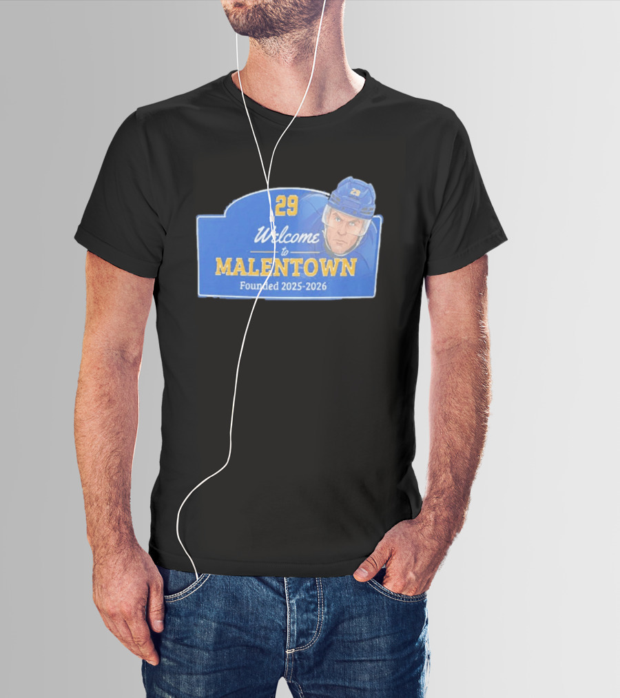 Welcome To Malentown 29 Beck Malenstyn Buffalo Sabres Founded 2025 2026 T-Shirt