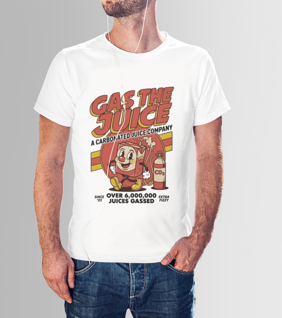 Gas The Juice A Carbonated Juice Company CO2 Juices Gassed Since 75 Retro Fizzy T-Shirt