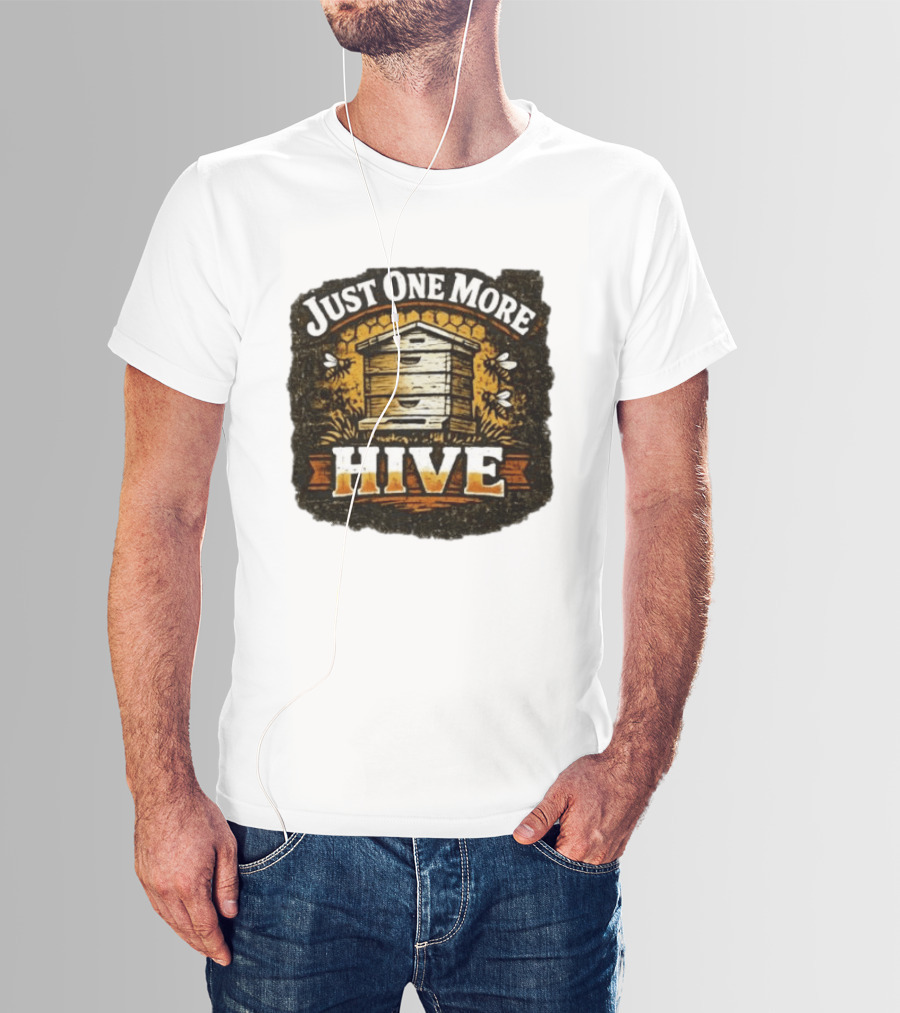 Just One More Hive Beekeeping Bees Honeycomb Apiary T-Shirt