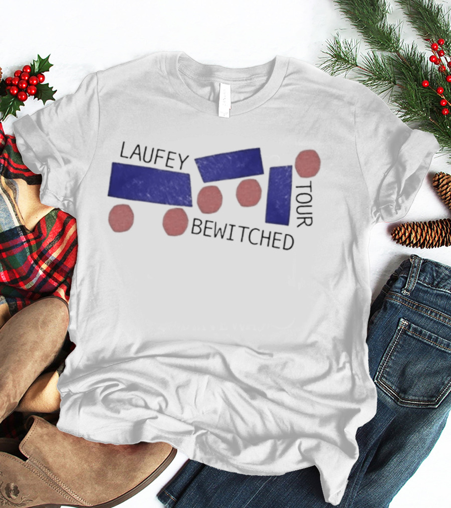 Laufey Bewitched Tour 2026 Red And Blue Abstract Circles And Rectangles T-Shirt