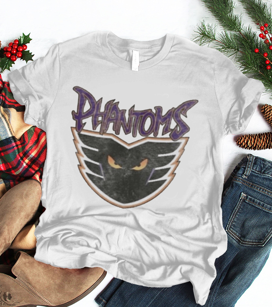 Lehigh Valley Phantoms Hockey Team Emblem With Bold Lettering And Fierce Mask T-Shirt
