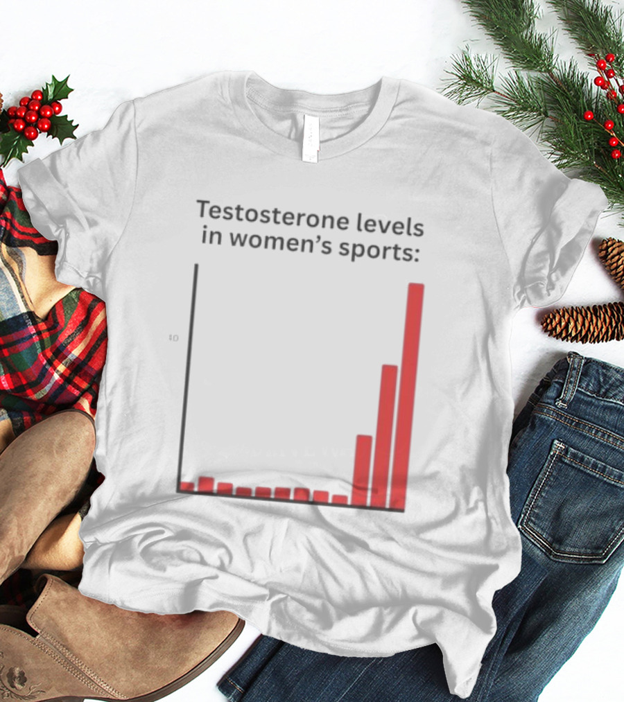 Testosterone Levels In Women's Sports Bar Graph Analysis T-Shirt