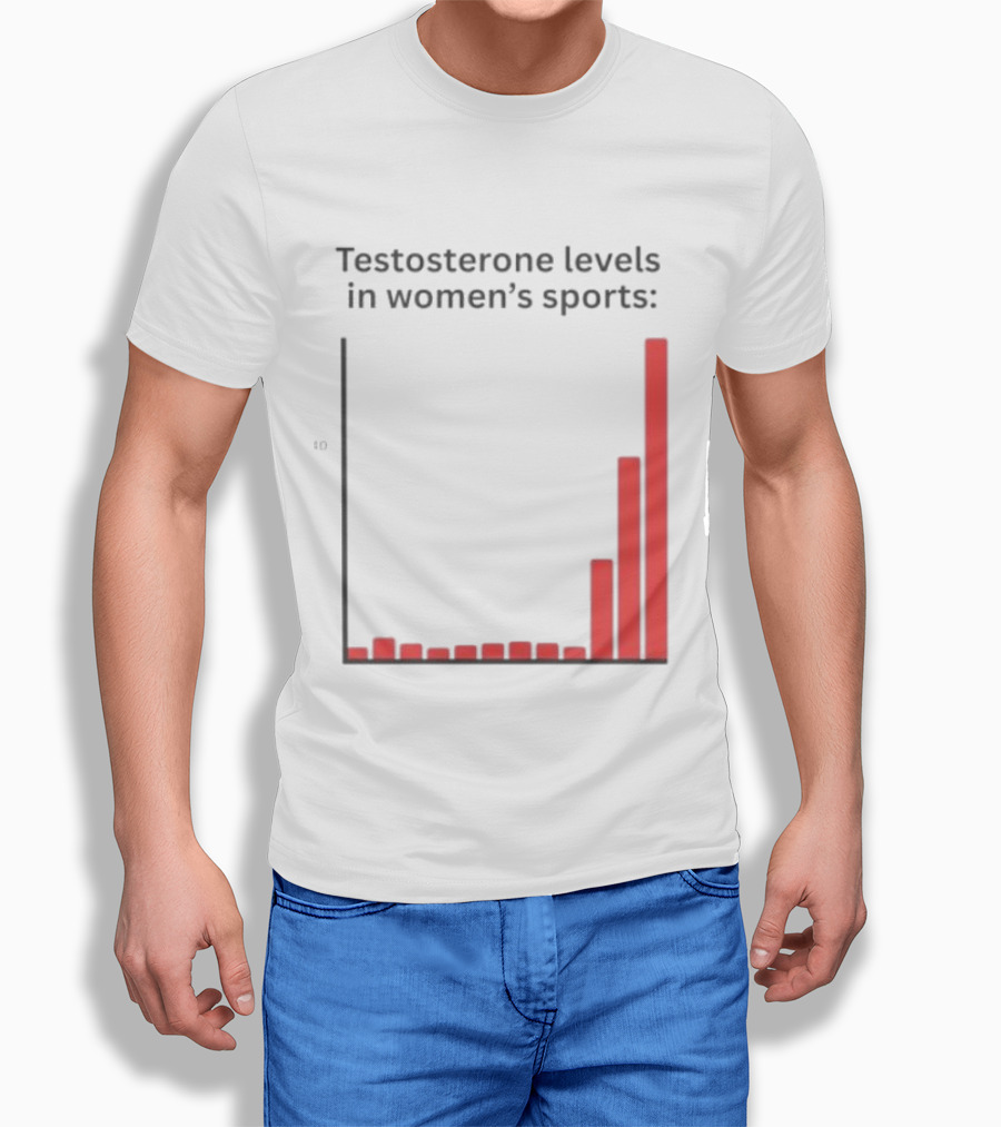 Testosterone Levels In Women's Sports Bar Graph Analysis T-Shirt