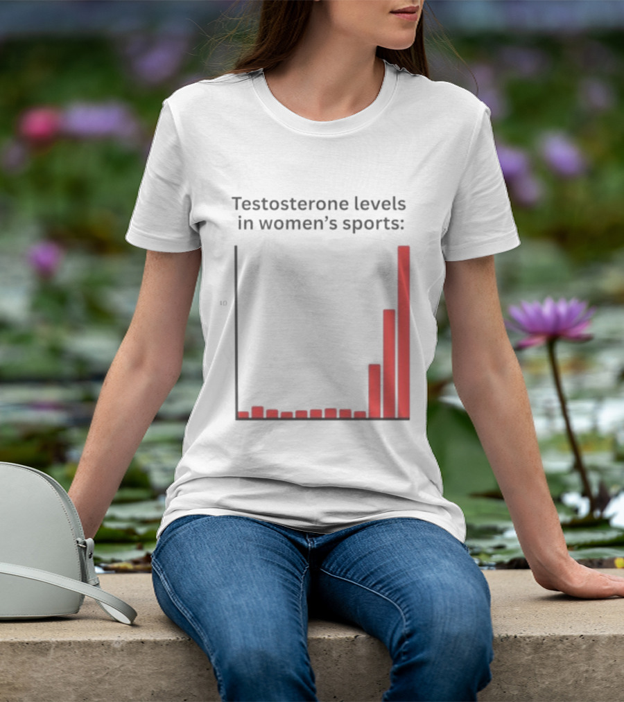 Testosterone Levels In Women's Sports Bar Graph Analysis T-Shirt