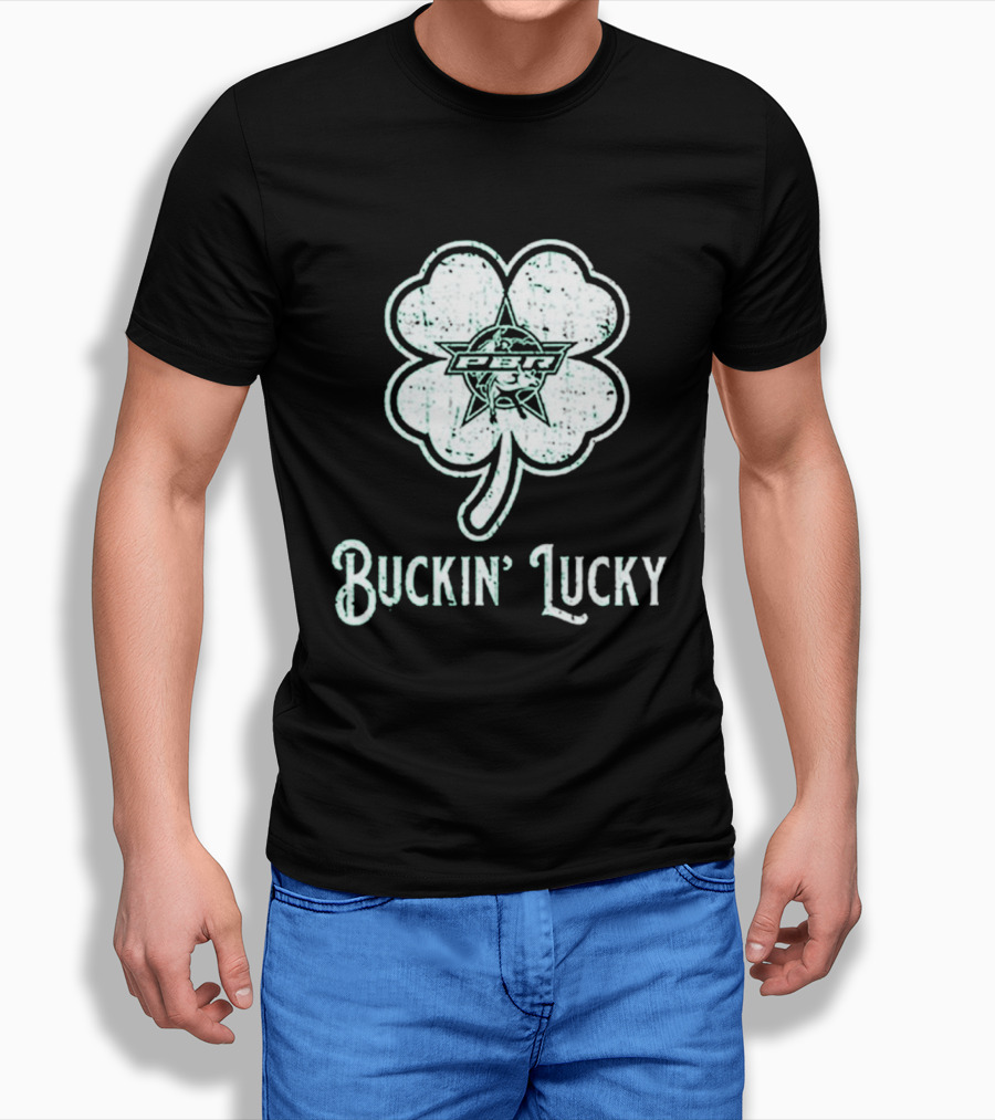 Pbr Buckin' Lucky St. Patrick's Day Clover T-Shirt