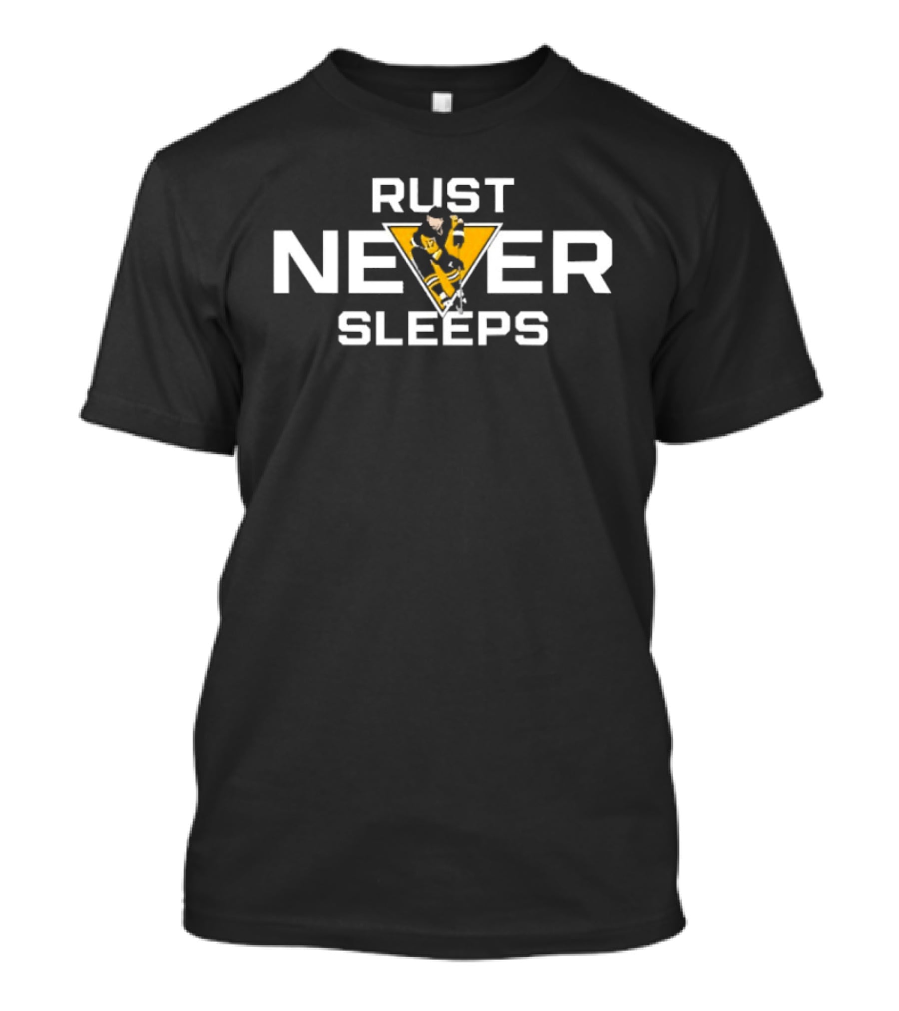 Rust Never Sleeps Bryan Rust Pittsburgh Penguins Iconic Hockey Player T-Shirt