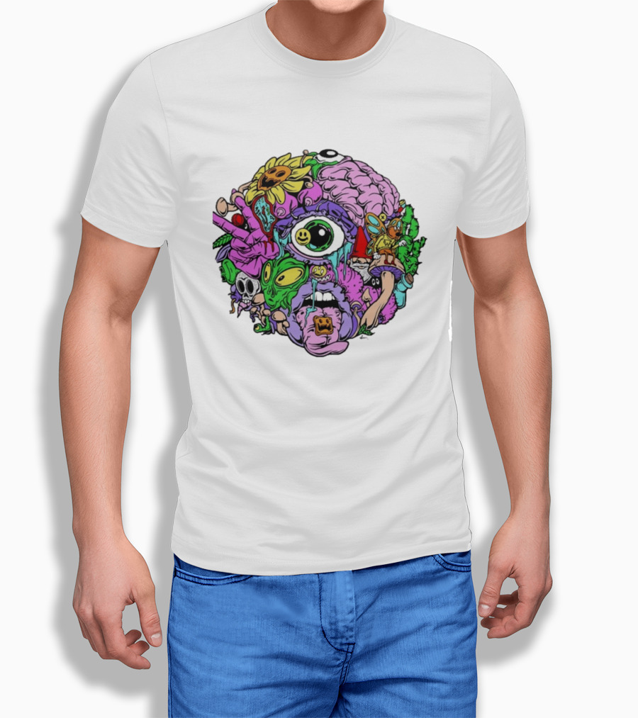 Chris Webby Psychedelic Art With Skull And Eye T-Shirt