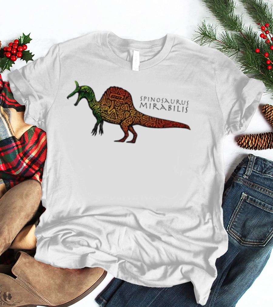 Spinosaurus Mirabilis Dinosaur Rainbow T-Shirt