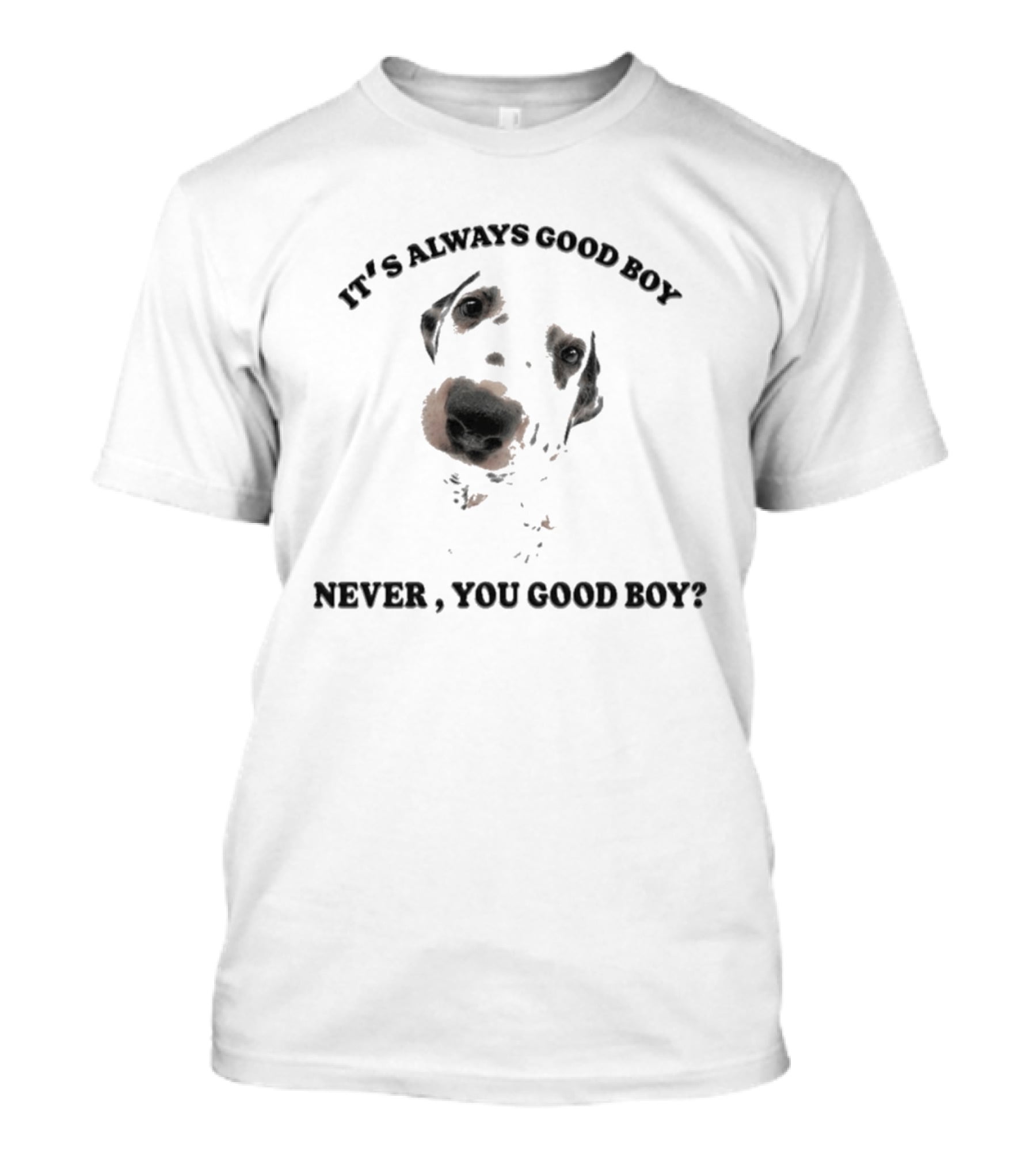 It's Always Good Boy Never You Good Boy Question Dog Face T-Shirt