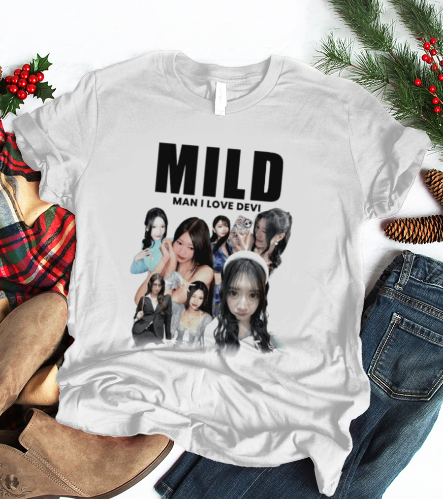 Mild Man I Love Devi Multi Portrait Collage T-Shirt