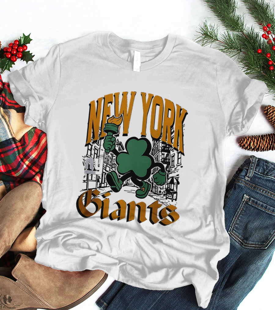New York Giants St. Patrick's Day 2026 Shamrock Torch Running T-Shirt