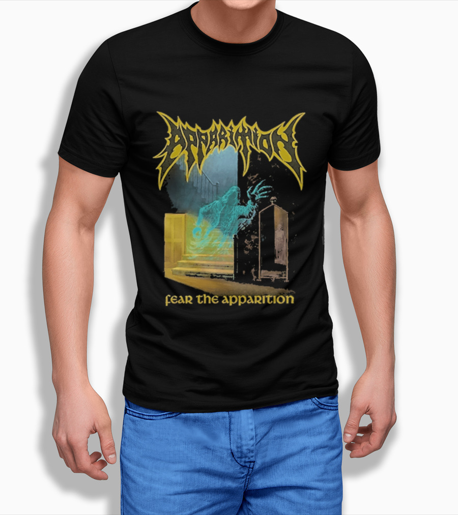 Apparition Fear The Apparition Spooky Ghostly Spirit Doorway T-Shirt