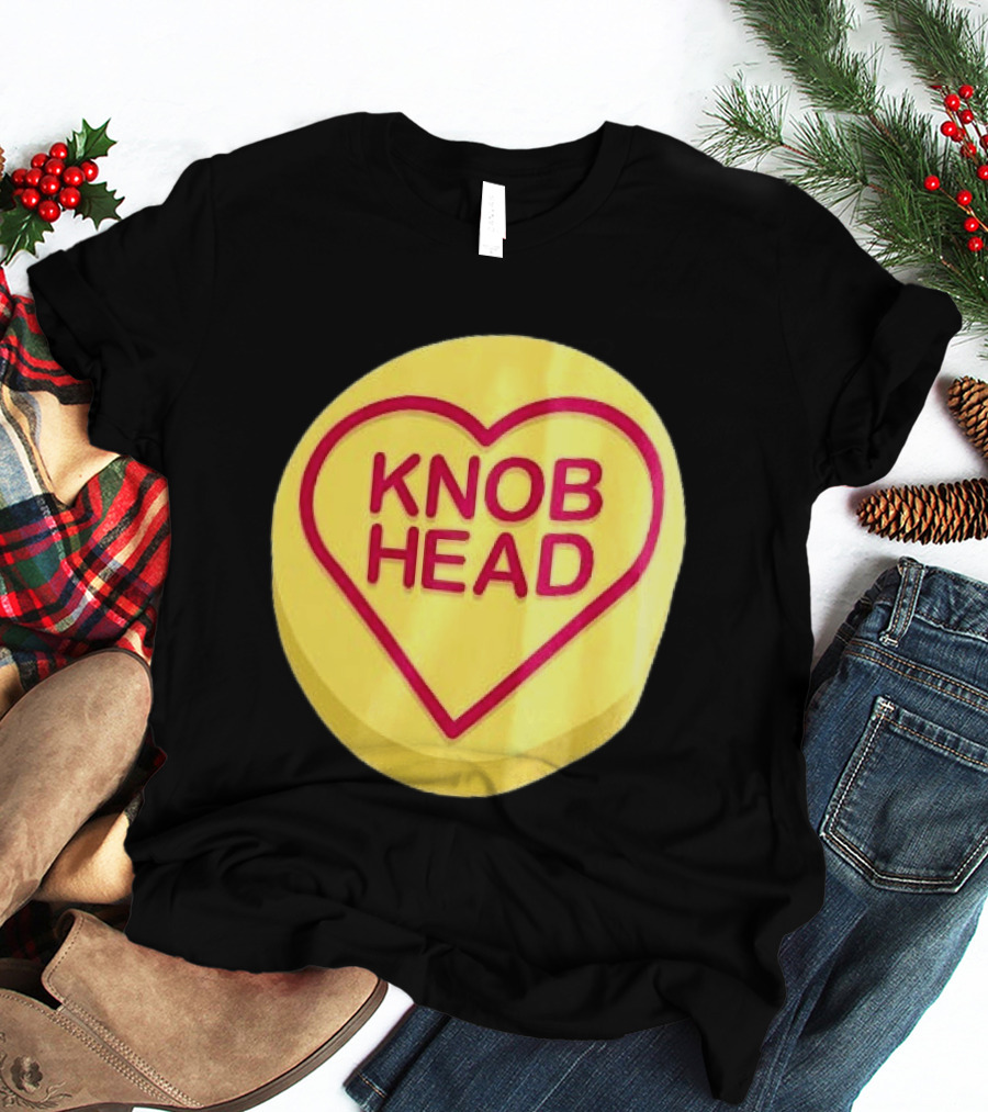 Knob Head Love Hearts Yellow Round T-Shirt
