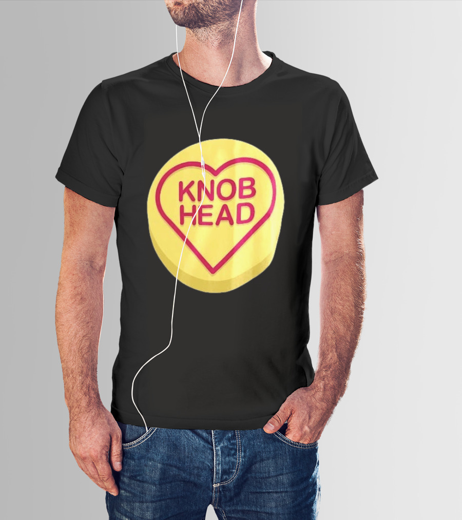 Knob Head Love Hearts Yellow Round T-Shirt