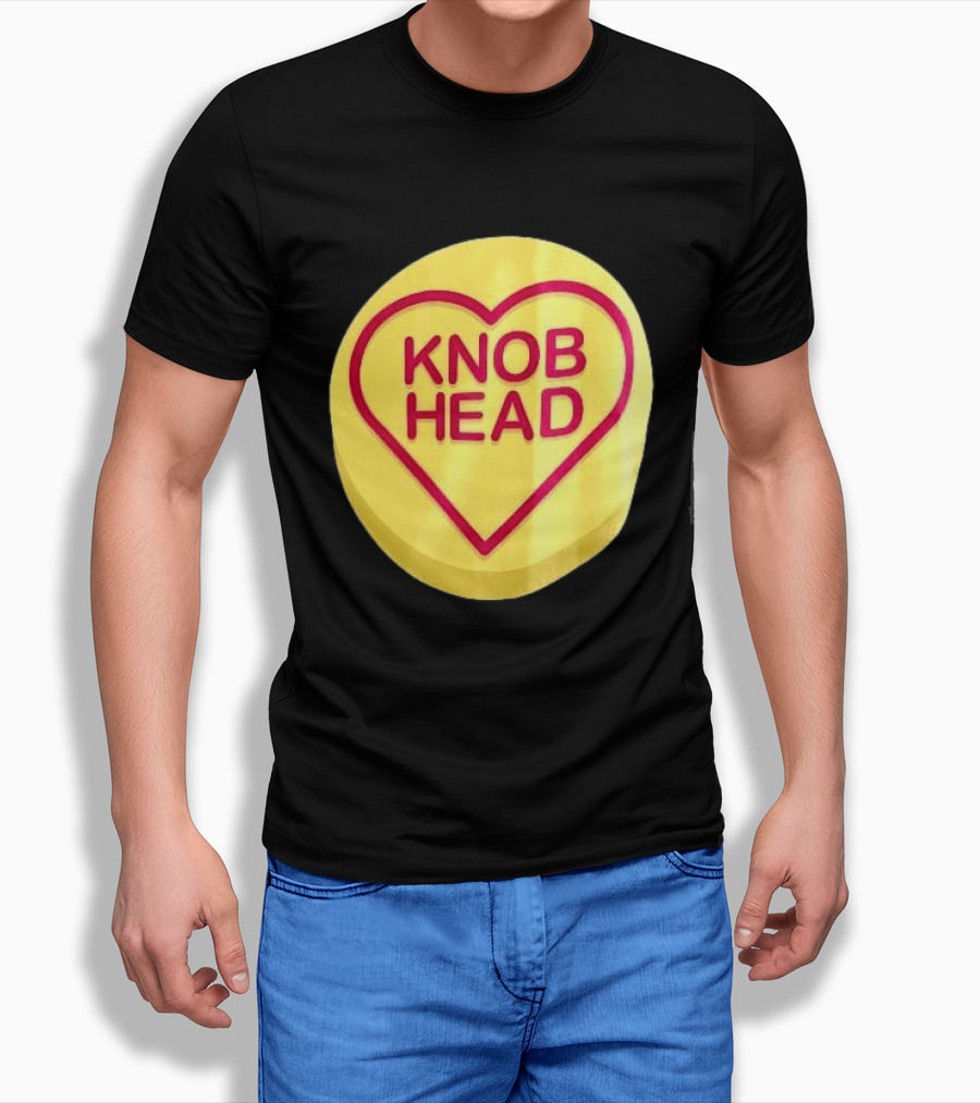 Knob Head Love Hearts Yellow Round T-Shirt