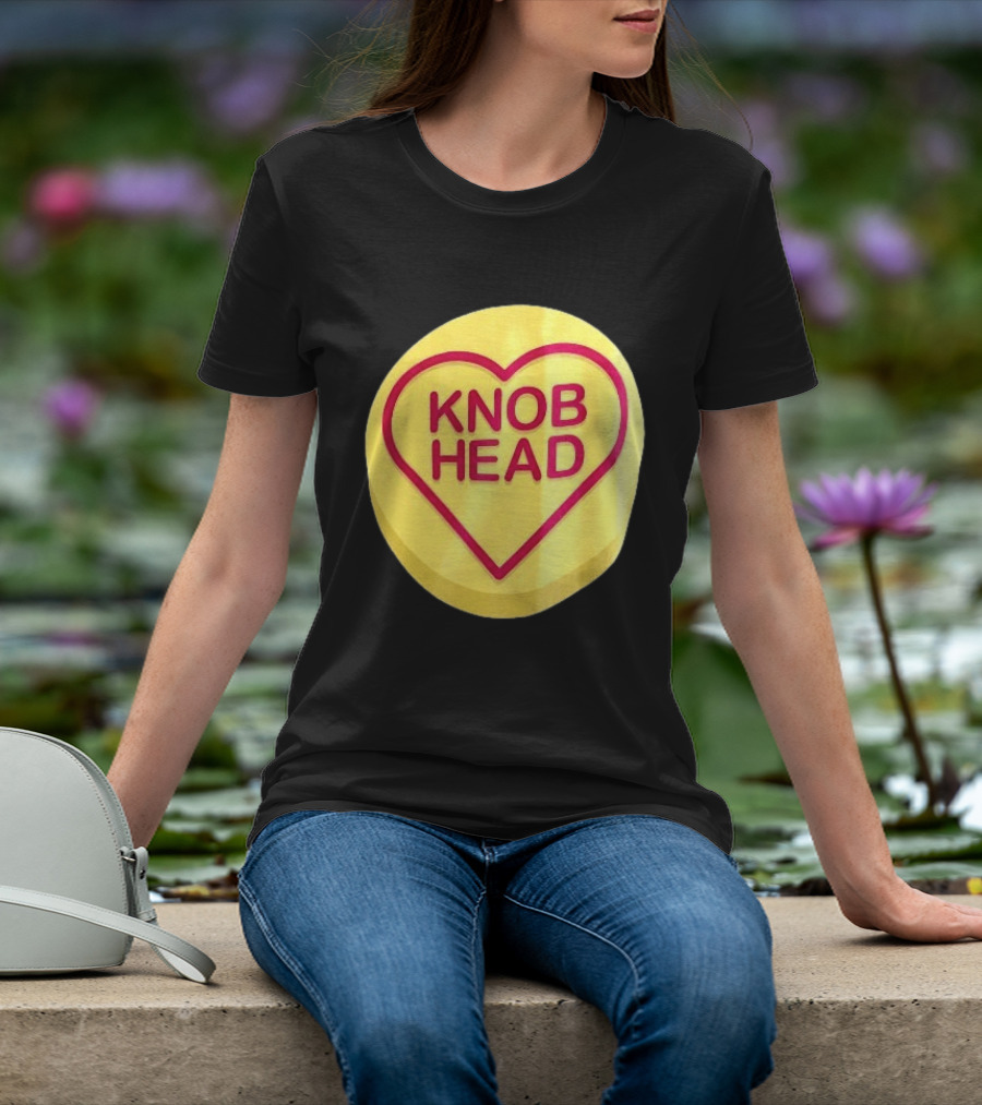 Knob Head Love Hearts Yellow Round T-Shirt