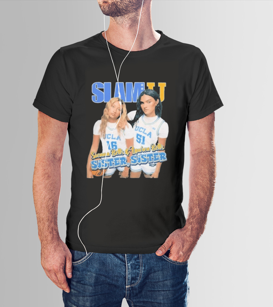 UCLA Bruins Basketball Betts Sisters Sienna Lauren Slam Sister T-Shirt