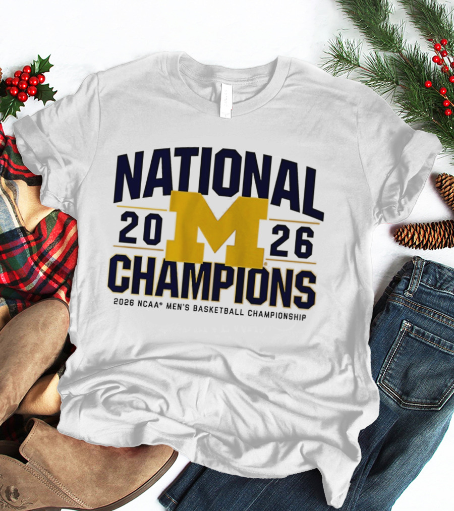 Michigan Wolverines 2026 National Champions Men's Basketball NCAA Championship T-Shirt
