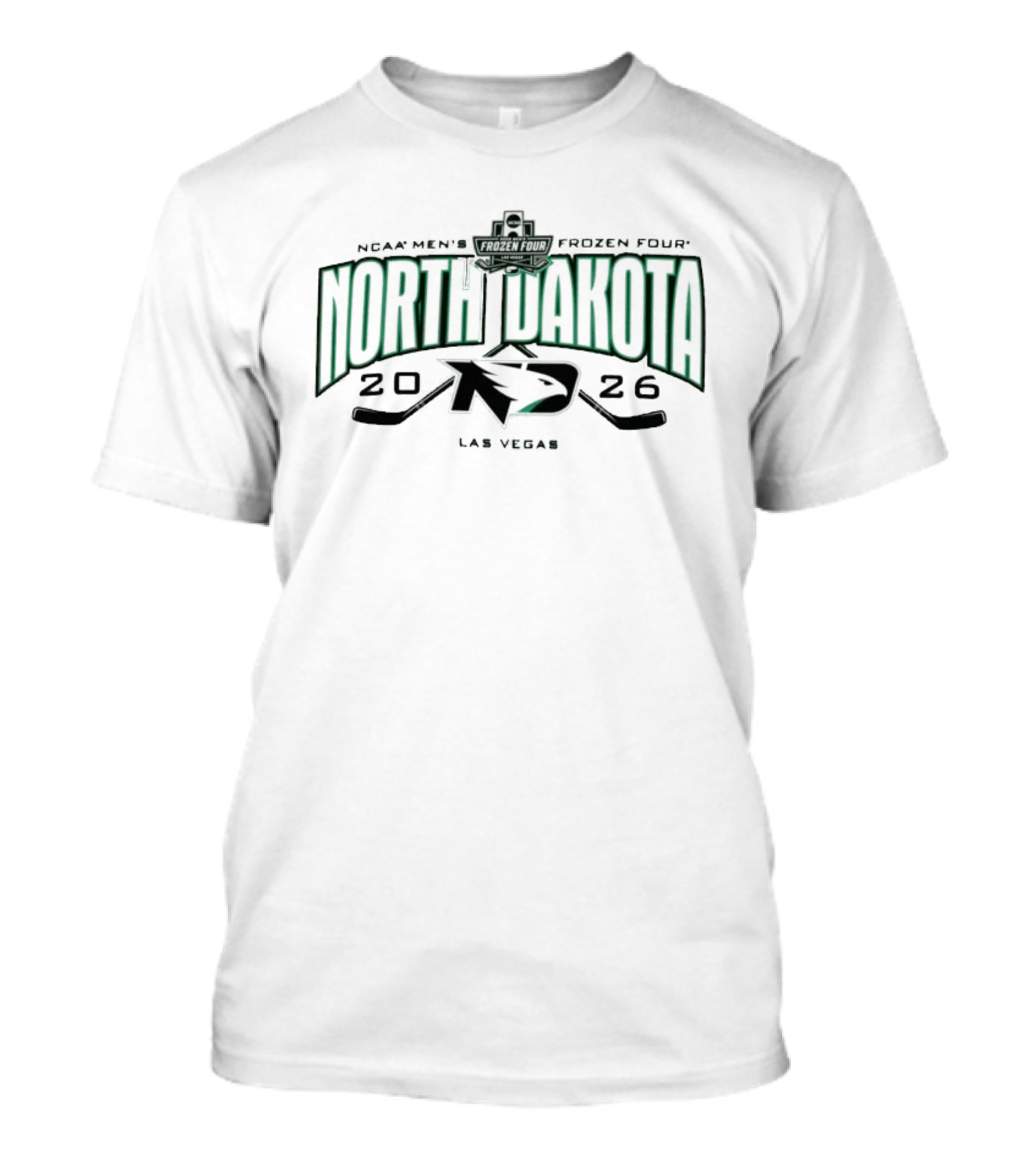 North Dakota 2026 NCAA Men's Frozen Four Las Vegas Fighting Hawks T-Shirt