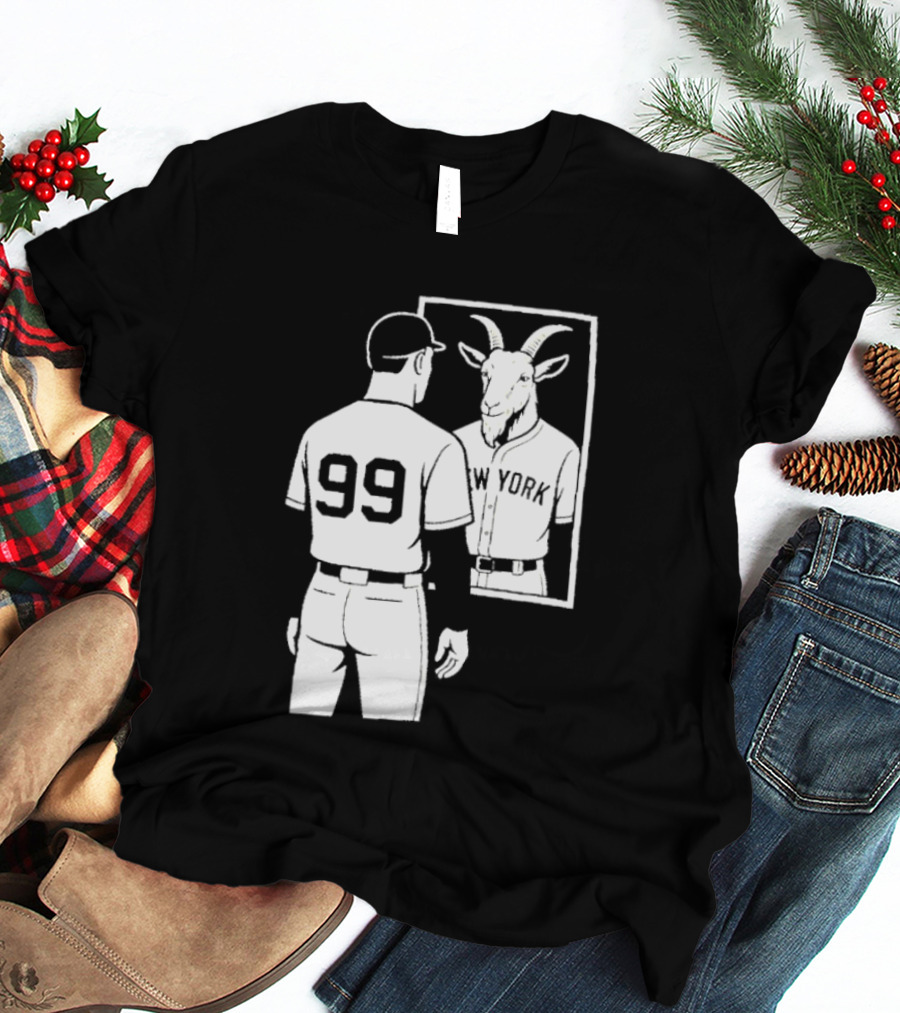 Aaron Judge GOAT Reflection New York Yankees Baseball 99 T-Shirt