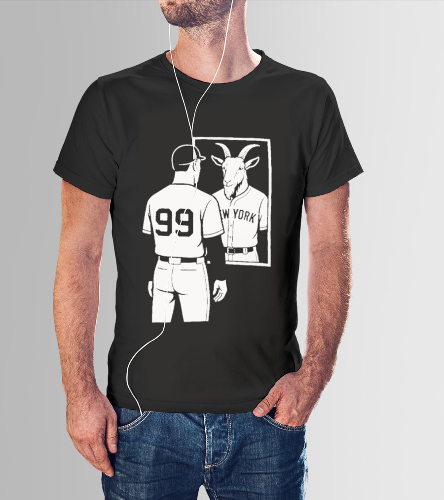 Aaron Judge GOAT Reflection New York Yankees Baseball 99 T-Shirt