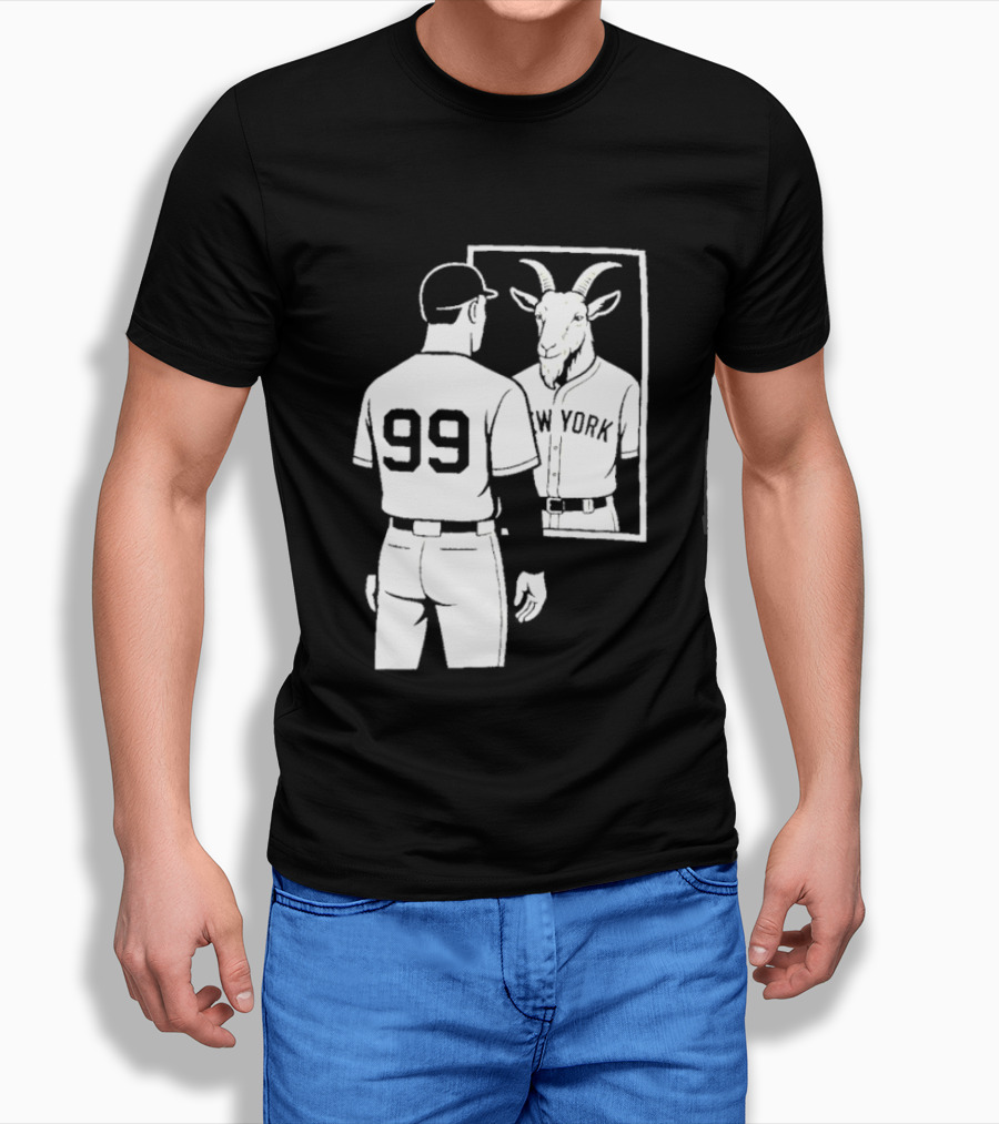 Aaron Judge GOAT Reflection New York Yankees Baseball 99 T-Shirt
