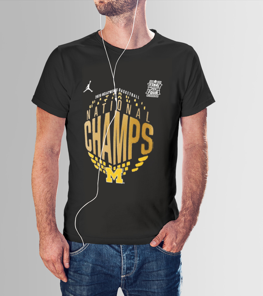 2026 Michigan Wolverines Men's Basketball National Champs Locker Room T-Shirt