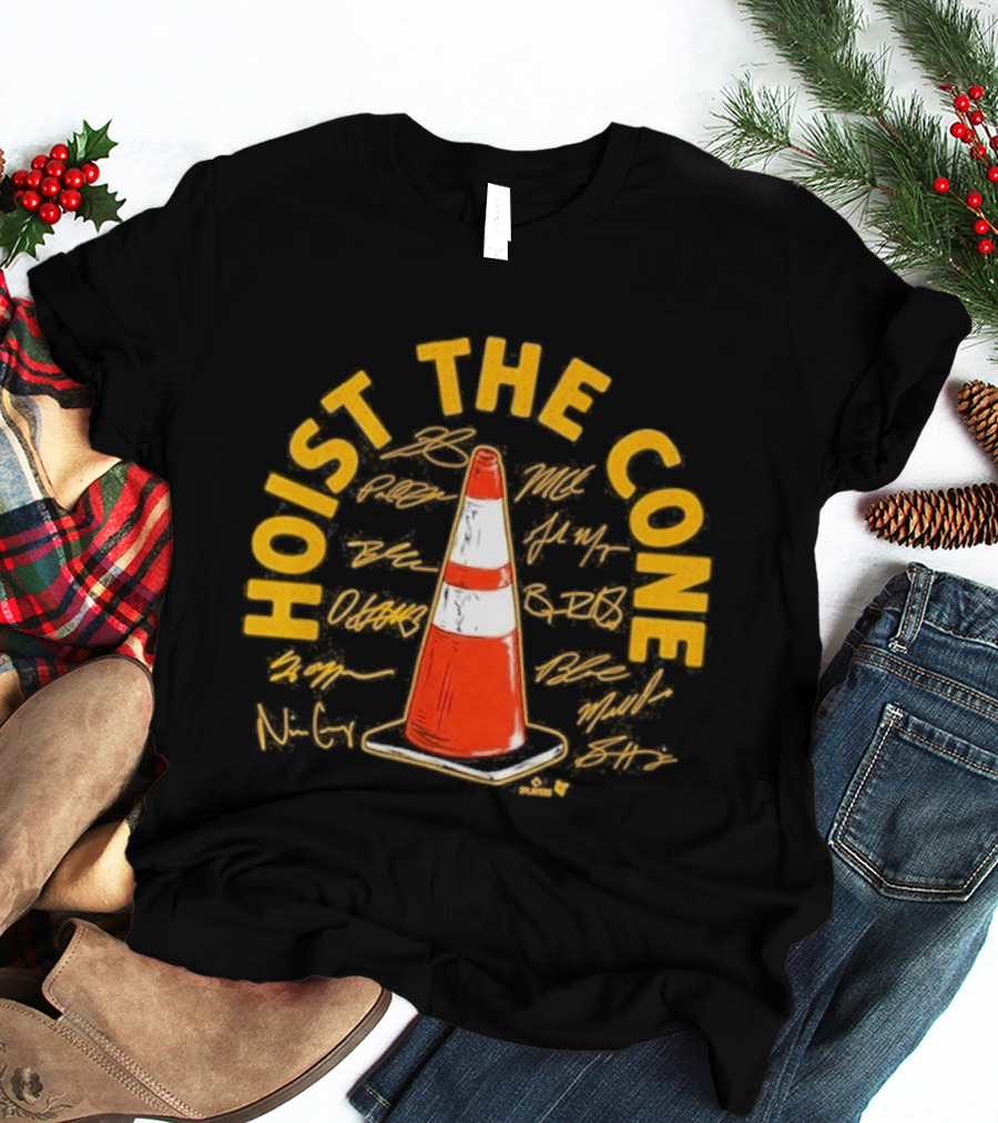 Pittsburgh Baseball Hoist The Cone Signatures Traffic Cone T-Shirt