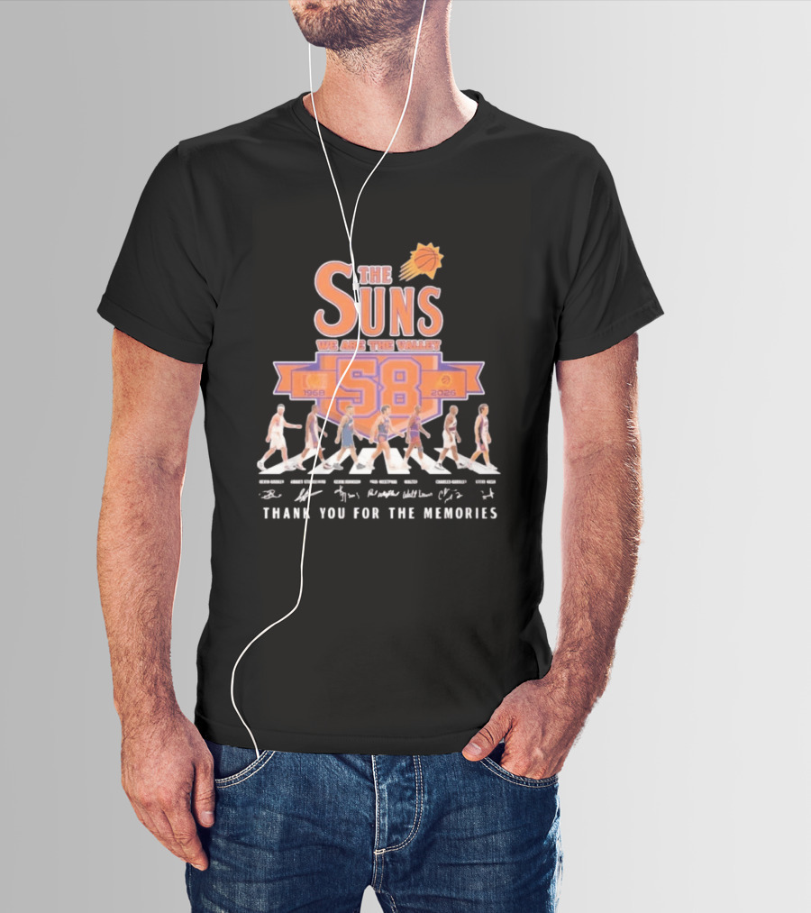 Phoenix Suns We Are The Valley 58th Anniversary 1968 2026 Abbey Road Basketball Thank You For The Memories T-Shirt