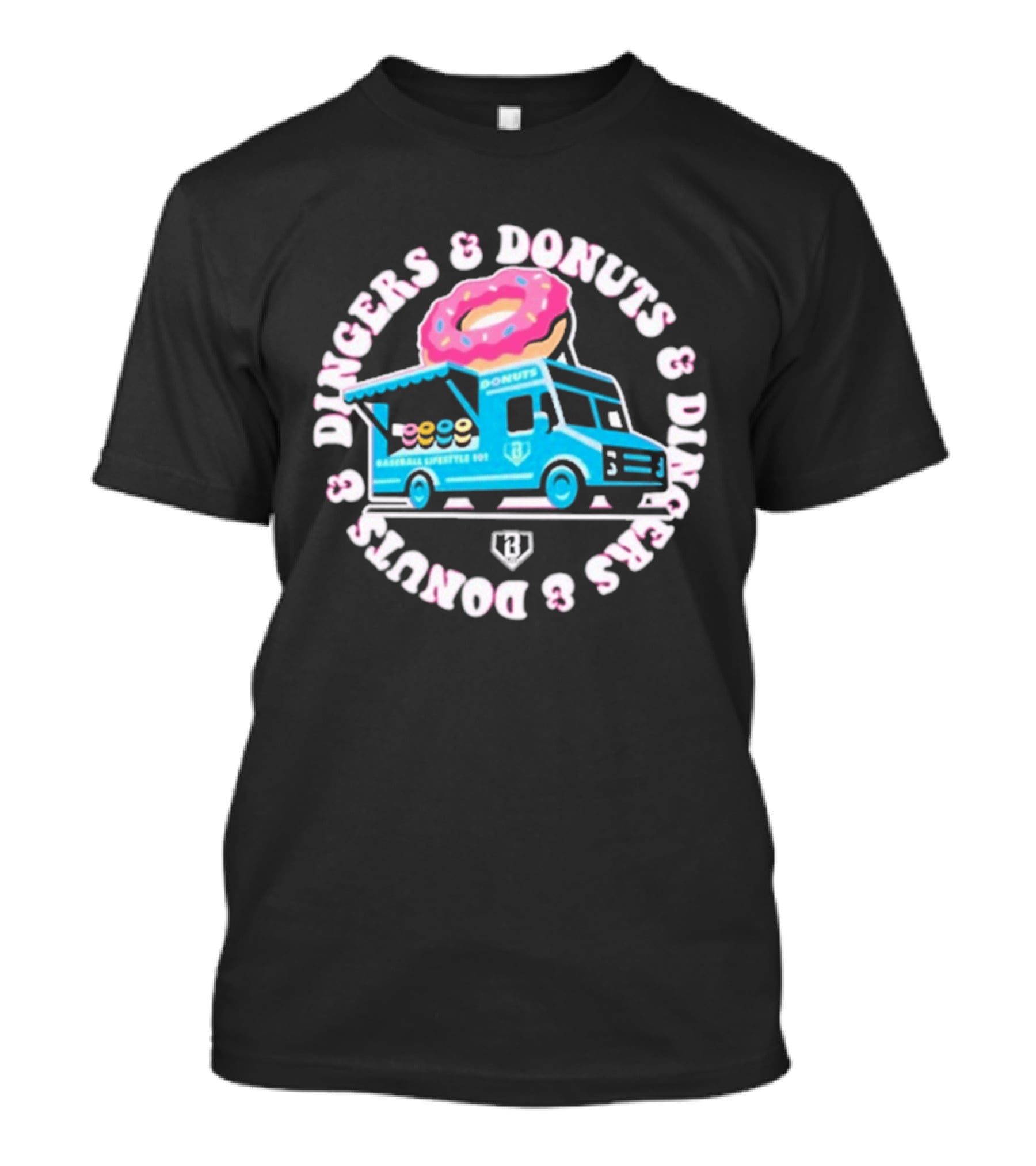 Baseball Lifestyle 101 Dingers And Donuts Youth Donut Truck T-Shirt