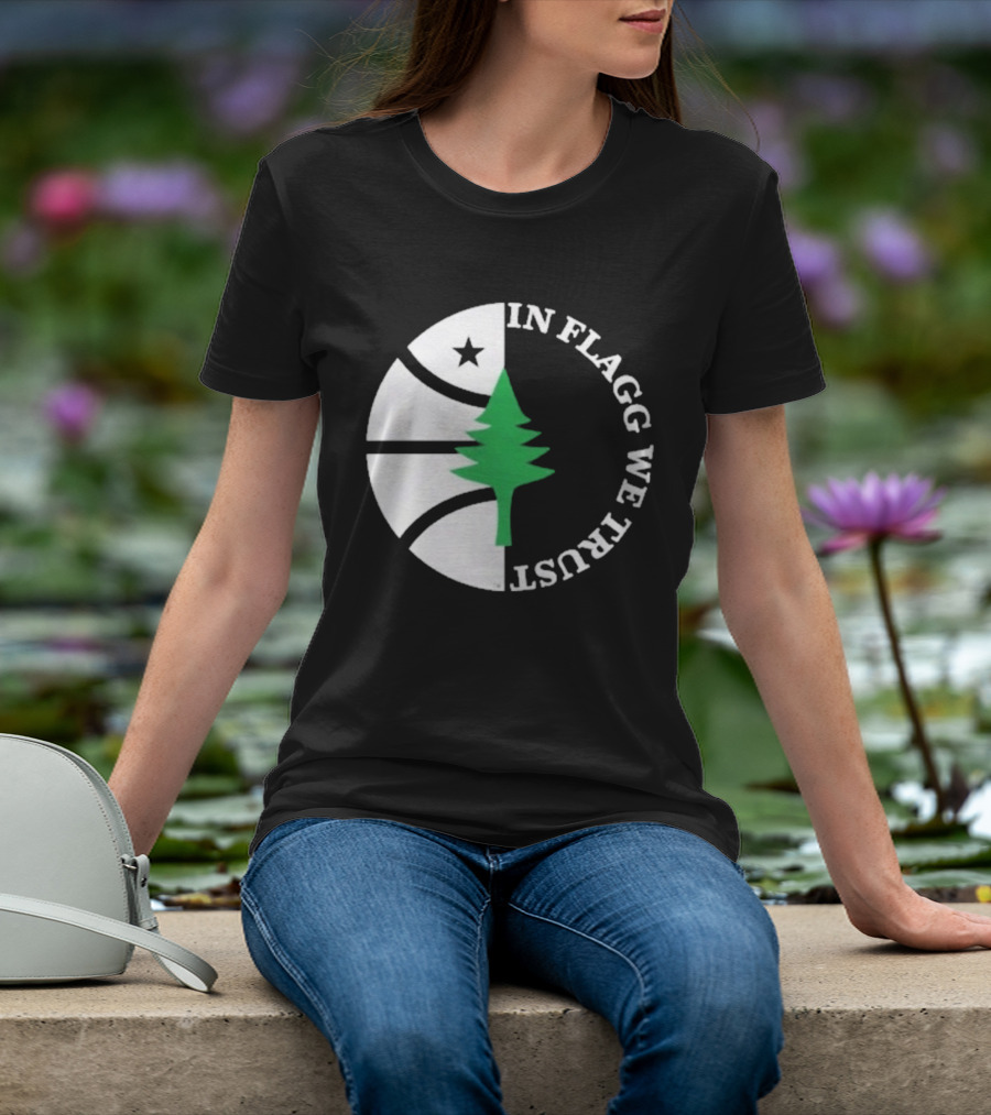 In Flagg We Trust Dallas Mavericks Pine Tree Basketball Star T-Shirt