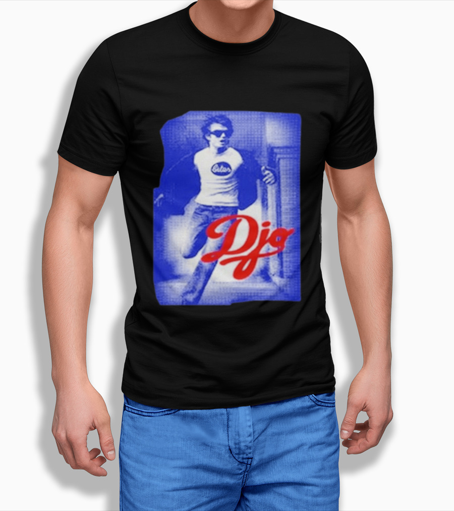 DJO Oficial Tienda Lollapalooza Estilo Vintage Azul Rojo T-Shirt
