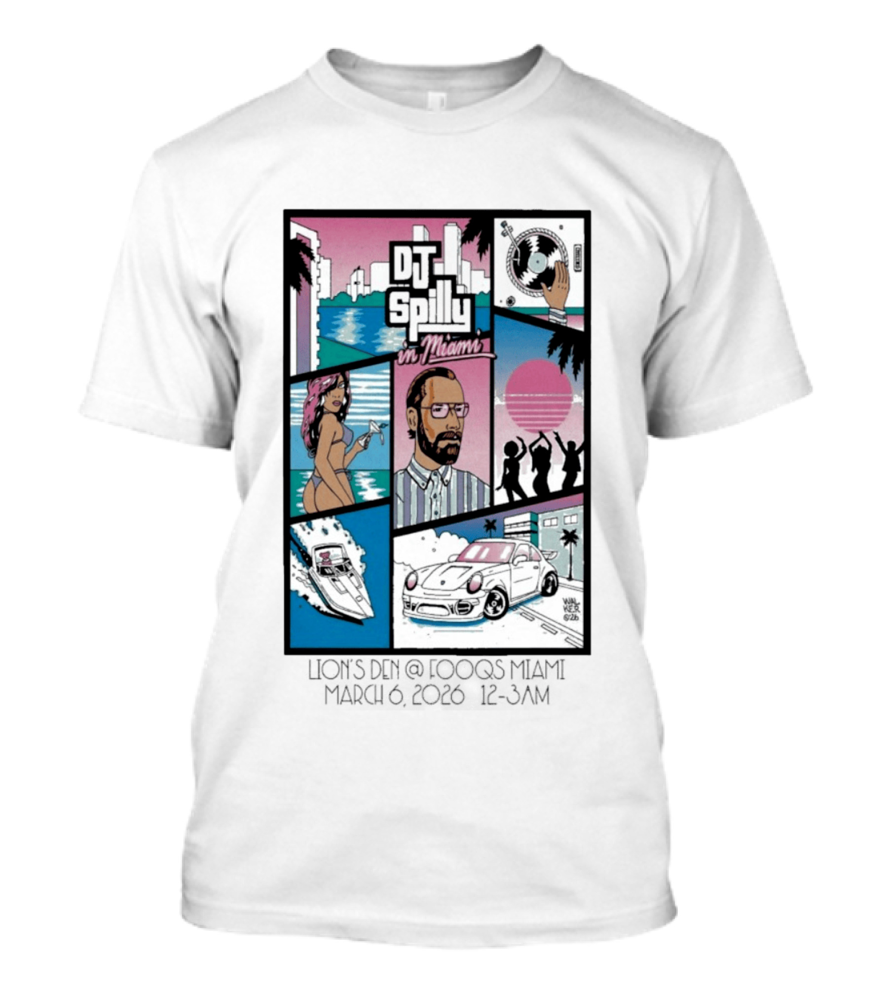 DJ Spilly In Miami March 6 2026 Iconic Nightlife Vibes T-Shirt