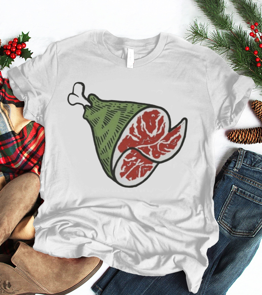 Ham Bone Cartoon Illustration Vintage Retro Clip T-Shirt