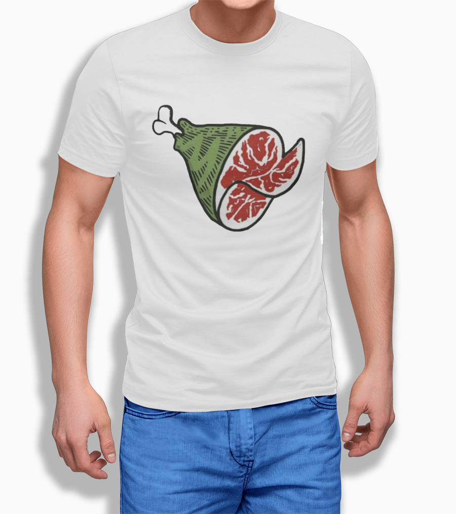 Ham Bone Cartoon Illustration Vintage Retro Clip T-Shirt