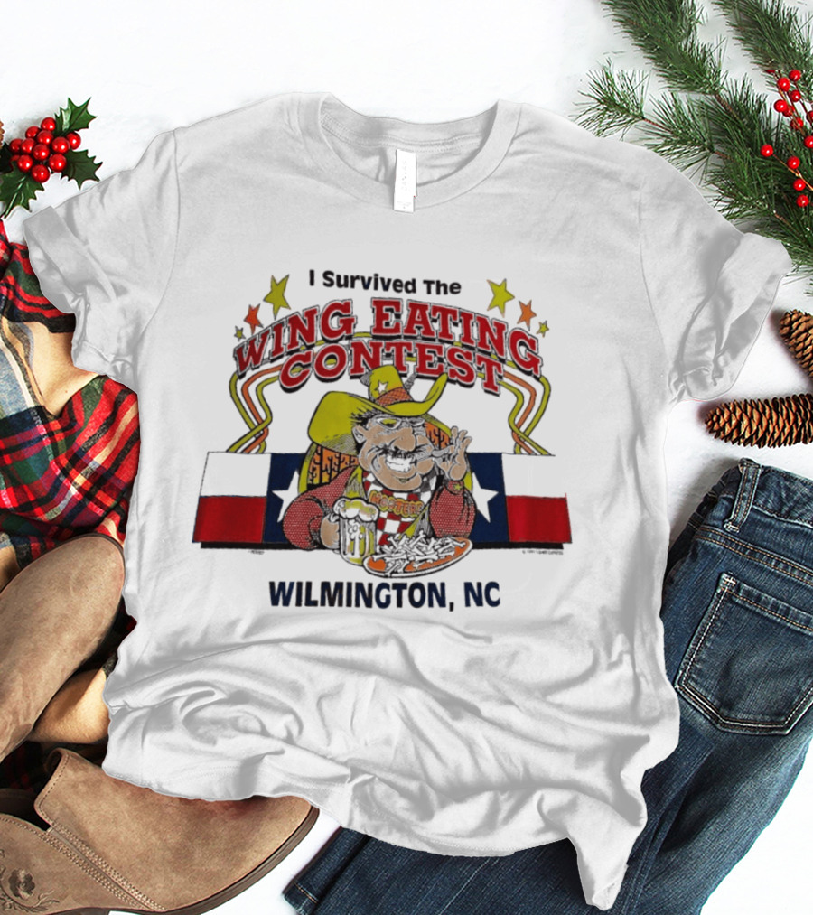 I Survived The Wing Eating Contest Wilmington NC Hooters Cowboy T-Shirt