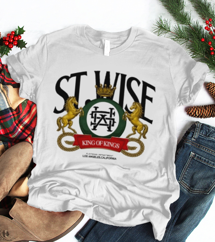 ST Wise Crowned Horse Emblem Los Angeles California T-Shirt