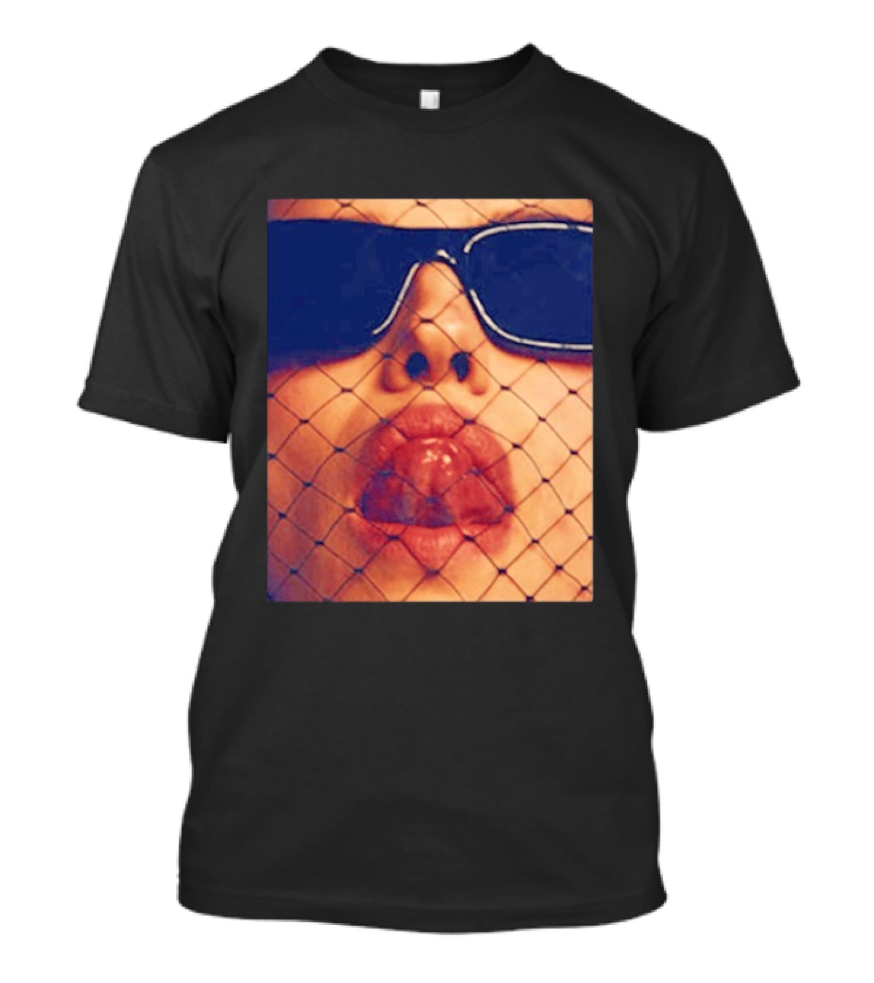 Irina Shayk Tongue Sunglasses Mesh T-Shirt