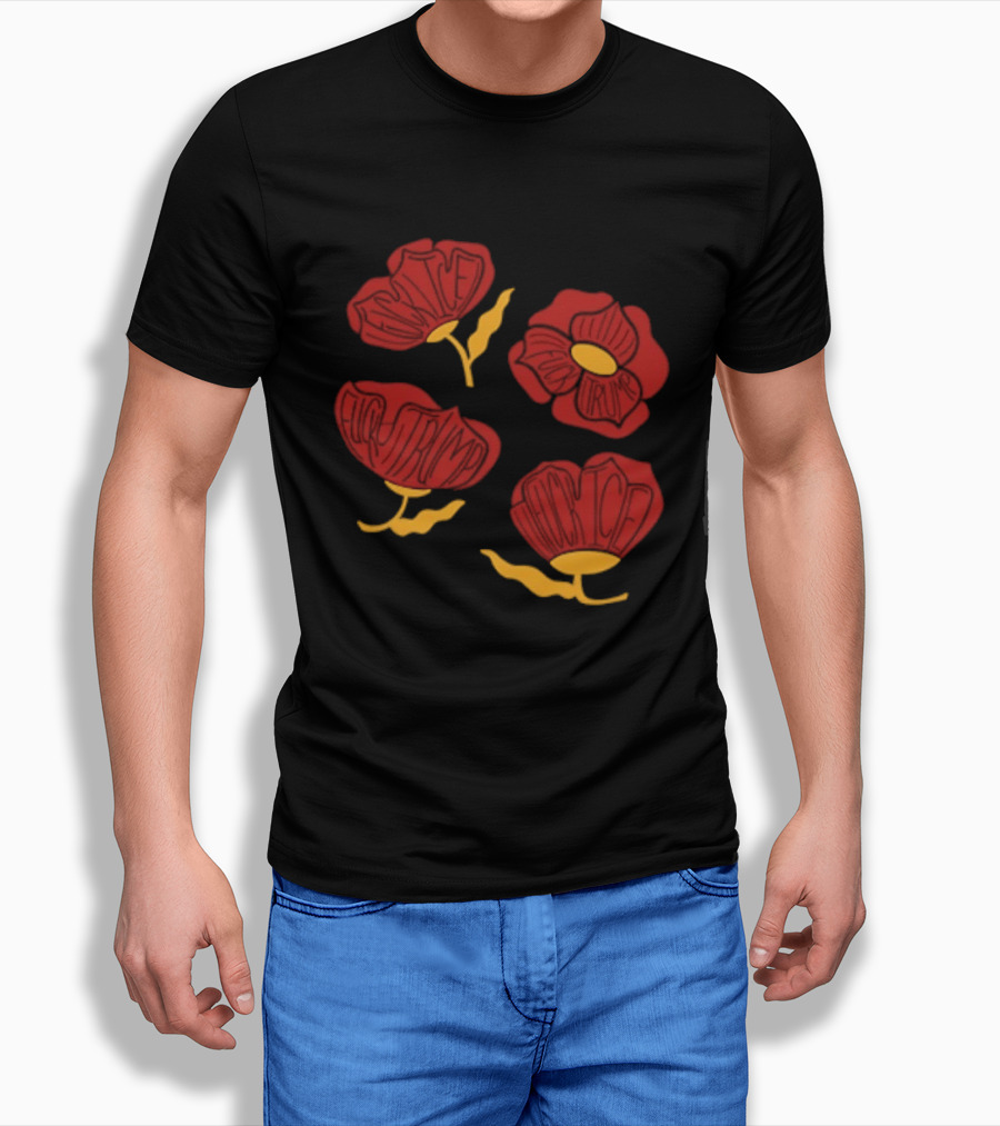 Red Poppy Floral Fuck Trump T-Shirt