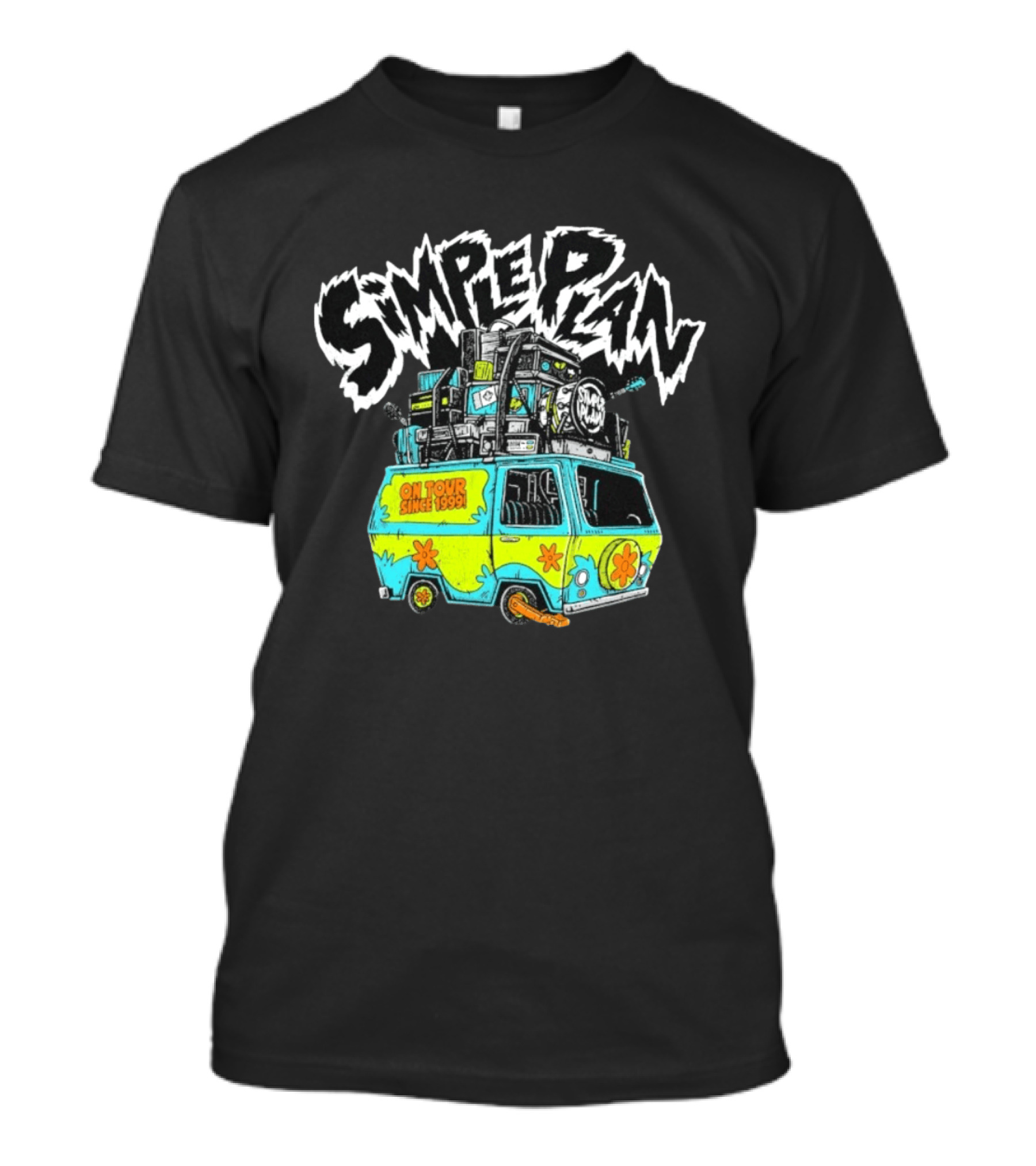 Simple Plan On Tour Since 1999 Scooby Doo Inspired Van T-Shirt