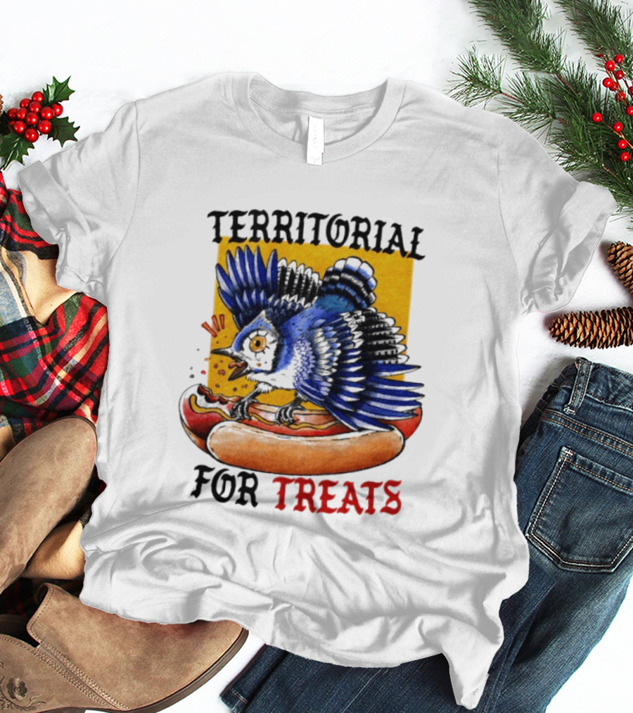 Territorial Bird With Hotdog For Treats T-Shirt